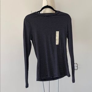 Black and White striped crew neck, never worn